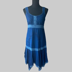 Coline Rayon Asymmetrical Tank Midi Dress